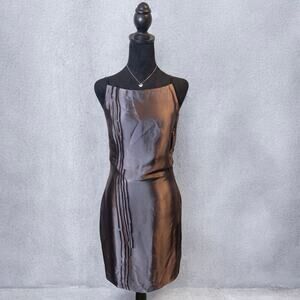 Vintage Y2K Andrea Polizzi For Rex Lester Silk Blend Beaded Strap Slip Dress